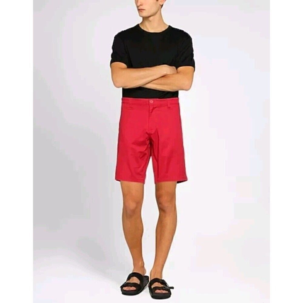 ARMANI EXCHANGE Men's 9" Short Solid Stretch Twill Bemuda Orange Size 32